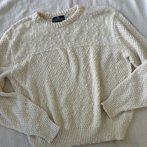 Kuppenheimer 100% cotton  I gave 90’s Cream Knit Fisherman Sweater